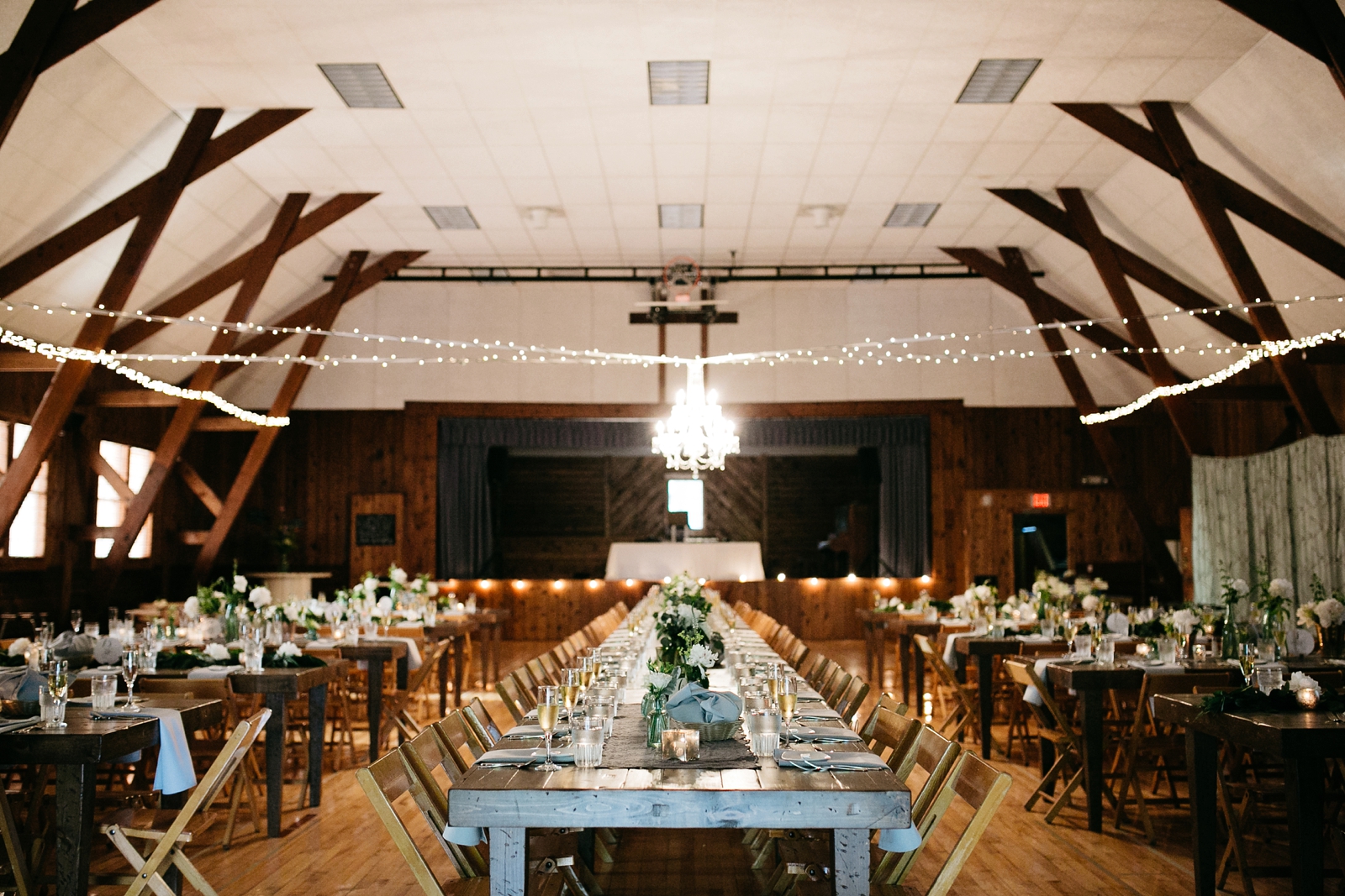 wedding reception decor at town hall