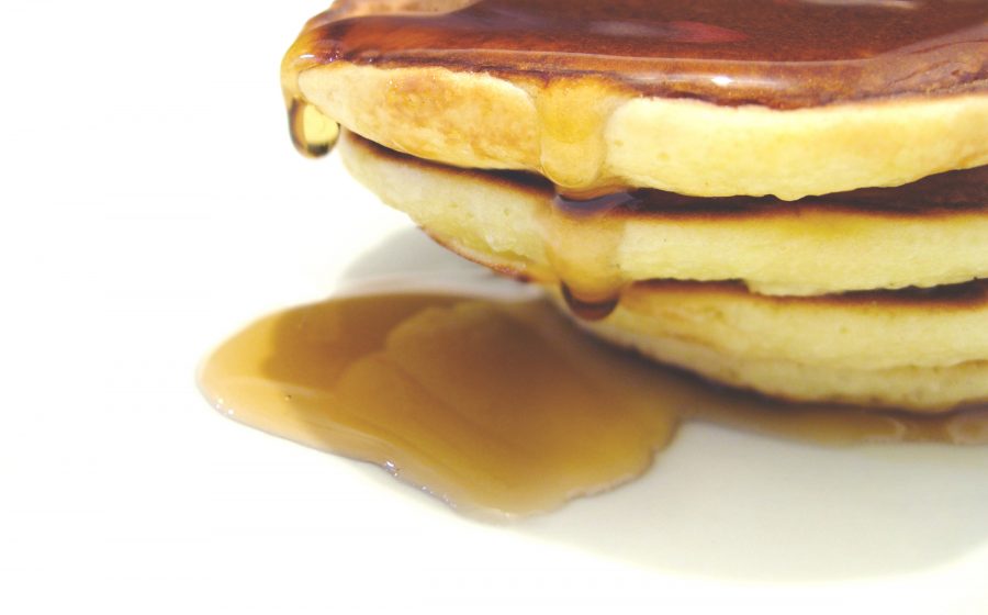 stack of pancakes with syrup