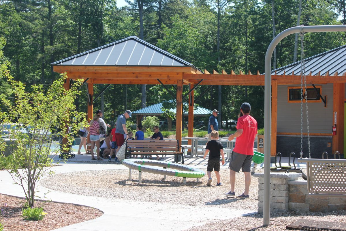 families at township park playground